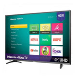 TV Hisense 50" Smart Ultra HD 4K Roku TV Built in HDR 10 Motion Rate 120Mhz 3 HDMI 1 Ethernet 1 USB 1 RCA 1 Optical Output Google Assitant Ready