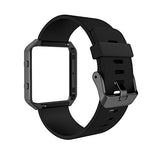 Simpeak for Fitbit Blaze Bands with Frame, Silicone Replacement Band Strap with Frame Case for Fit bit Blaze Smart Fitness Watch, Small/Large