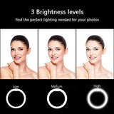 umsky Selfie Light Ring, 【Rechargeable 】 36 LED Ring Light for Cell Phone, 4-Level Adjustable Brightness Selfie Ring Light for iPhone Samsung Photography&Camera Video（White）