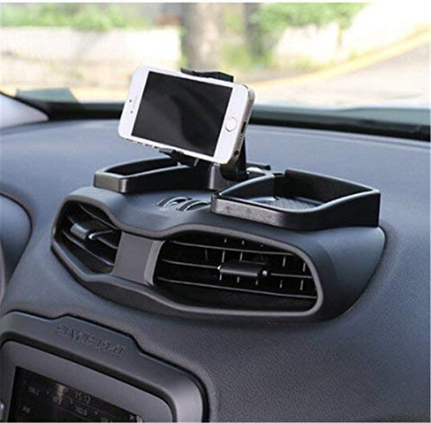 zfproduct Car Inner Phone Holder 360 Degree Rotate with ABS Storage Box GPS Holder Auto Mobile Stand Kit for Jeep Renegade 2015-2016