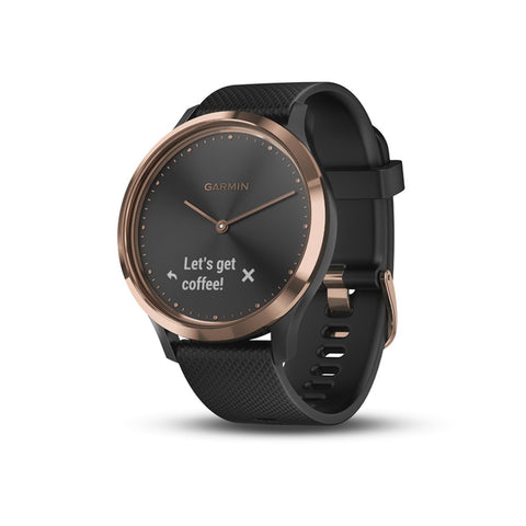 Garmin vívomove HR, Hybrid Smartwatch Men Women, Black/Rose Gold