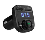 Handsfree Call Car Charger,Wireless Bluetooth FM Transmitter Radio Receiver&Mp3 Music Stereo Adapter,Dual USB Port Charger Compatible for All Smartphones,Samsung Galaxy,LG,HTC,etc.