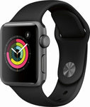 Apple Watch Series 3 (GPS), 38mm Space Gray Aluminum Case with Black Sport Band - MQKV2LL/A (Renewed)