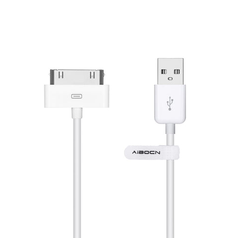 Aibocn MFi Certified 30 Pin Sync and Charge Dock Cable for iPhone 4 4S / iPad 1 2 3 / iPod Nano/iPod Touch - White