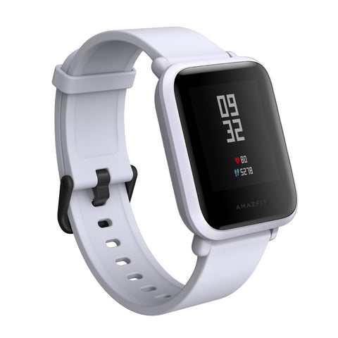 Amazfit BIP smartwatch by Huami with all-day heart rate and activity tracking, sleep monitoring, GPS, 30-day battery life, Bluetooth (White Cloud)