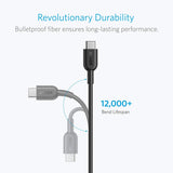 Anker Powerline II USB-C to C 2.0 Cable (6ft) Probably The World's Most Durable Cable, USB-IF Certified for Samsung Galaxy Note 8 S8 S8+ S9 S10, Huawei Matebook, MacBook, iPad Pro 2018 and More