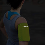 Phone Armband Sleeve: Running & Jogging High Visibility Cellphone Holder in Fluorescent Yellow to be Seen at Night. Reflective Gear & Safety Accessories for Women & Men & Kids. Fits ALL Phones (SMALL)