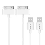 JETech USB Sync and Charging Cable for iPhone 4/4s, iPhone 3G/3GS, iPad 1/2/3, iPod, 3.3 Feet, 2-Pack, White