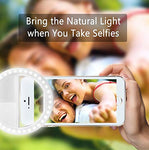 Selfie Ring Light, Oternal Rechargeable Portable Clip-on Selfie Fill Light with 36 LED for iPhone Android Smart Phone Photography, Camera Video, Girl Makes up (White)