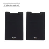 [2pc] RFID Blocking Phone Card Wallet - Double Secure Pocket - Ultra-Slim Self Adhesive Credit Card Holder Card Sleeves Phone Wallet Sticker for All Smartphones(Black2)