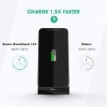 Seneo Wireless Charger WaveStand 153 Qi-Certified 10W Fast Wireless Charger for Galaxy S10/S10+/S9/S8, 7.5W Compatible iPhone Xs/Xs Max/XR/X/8/8+, 5W for Google Pixel 3, LG V30 and More(No AC Adapter)