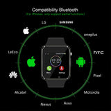 Smart Watch Bluetooth Fitness Tracker, Qidoou Android iOS Compatible Smartwatch of SIM SD Card Slot, Waterproof Pedometer Sleep Calorie Monitor Call/Message Music Clock for Kids Men Women (Black)