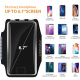 Sweat Resistant Armband Fits iPhone Xs Max XR X 8 7 6 6s Plus PORTHOLIC Phone Running Holder Sports Workout Case for Samsung GalaxyS10 S9+ S8 S7Edge Note 9 10 Huawei p20 LG [Stretchy] 7-18 Inch Arm