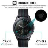 CAVN 4-Pack Compatible Samsung Galaxy Watch 42 mm Screen Protector Tempered Glass, Waterproof Screen Guard Cover Compatible Samsung Galaxy Watch 42 mm Rose Gold/Midnight Black