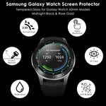 CAVN 4-Pack Compatible Samsung Galaxy Watch 42 mm Screen Protector Tempered Glass, Waterproof Screen Guard Cover Compatible Samsung Galaxy Watch 42 mm Rose Gold/Midnight Black