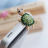 Polytree Cute Crystal Turtle Anti Dust Plug 3.5mm Earphone Jack for iPhone Samsung Galaxy (Green)