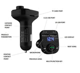 Handsfree Call Car Charger,Wireless Bluetooth FM Transmitter Radio Receiver&Mp3 Music Stereo Adapter,Dual USB Port Charger Compatible for All Smartphones,Samsung Galaxy,LG,HTC,etc.