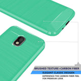 Samsung Galaxy J3 2018, J3 V 3rd Gen, Express Prime 3, J3 Orbit,J3 Star, J3 Achieve, Amp Prime 3 Case, Dretal Carbon Fiber Brushed Texture Soft TPU Protective Cover (Mint)