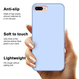 iPhone 8 Plus Case, iPhone 7 Plus Case, Anuck Soft Silicone Gel Rubber Bumper Case Microfiber Lining Hard Shell Shockproof Full-Body Protective Case Cover for iPhone 7 Plus /8 Plus 5.5" - Light Blue