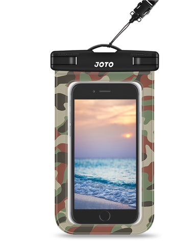 JOTO Universal Waterproof Pouch Cellphone Dry Bag Case for iPhone XS Max XR XS X 8 7 6S Plus, Samsung Galaxy S9/S9 +/S8/S8 +/Note 8 6 5 4, Pixel 3 XL Pixel 3 2 HTC LG Sony MOTO up to 6.0" -Camo