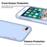 iPhone 8 Plus Case, iPhone 7 Plus Case, Anuck Soft Silicone Gel Rubber Bumper Case Microfiber Lining Hard Shell Shockproof Full-Body Protective Case Cover for iPhone 7 Plus /8 Plus 5.5" - Light Blue