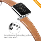 MARGE PLUS Compatible with Apple Watch Band 42mm 44mm, Genuine Leather Replacement Band Compatible with Apple Watch Series 4 (44mm) Series 3 Series 2 Series 1 (42mm) Sport and Edition, Brown