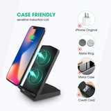 Seneo Wireless Charger WaveStand 153 Qi-Certified 10W Fast Wireless Charger for Galaxy S10/S10+/S9/S8, 7.5W Compatible iPhone Xs/Xs Max/XR/X/8/8+, 5W for Google Pixel 3, LG V30 and More(No AC Adapter)