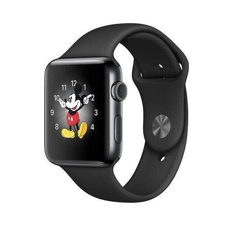 Apple Watch Series 3, 42MM, GPS + Cellular, Space Black Stainless Steel Case, Black Sport Band (Renewed)