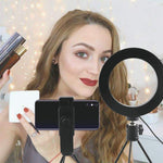 6.3'' LED Selfie Ring Light with Stand & Cell Phone Holder,Dimmable Camera Light for Smart Phone,Makeup,YouTube Video,Live Streaming