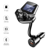 Bluetooth FM Transmitter for Car, QC3.0 Fast Charger Fm Transmitter Bluetooth, Bluetooth Radio Adapter Wireless Car Adapter Hands-Free Kit for AUX Input/Output, TF Card and U Disk by Ainope