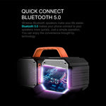 Bluetooth Speakers, Waterproof Outdoor Speakers Bluetooth 5.0，40W Wireless Stereo Pairing Booming Bass Speaker,2400 Minutes Playtime with 8000mAh Power Bank, Durable for Home Party,Camping(Black)