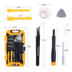 Precision Screwdriver Set, 32 in 1 Magnetic Driver Kit iPhone 7 Repair Opening Pry Tool Kits with Tweezer, 24 Bits and Portable Cover for Phone, PC and Electronic Devices