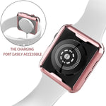 [2-Pack] Julk Case for Apple Watch Series 4 Screen Protector 40mm, 2018 New iWatch Overall Protective Case TPU HD Ultra-Thin Cover for Apple Watch Series 4 (1 Rose Pink+1 Transparent)