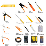 Professional Network Tool Kits - Net Computer Maintenance,Cable Tester 17 in 1 Repair Tools - RJ45 Connectors,Cable Tester,Crimp Pliers tool,Wire Punch Down,stripping pliers Tool Set