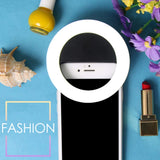 Selfie Ring Light,Easy Clip On 3 Levels of Brightness with Rechargeable (Battery) for iPhone,Samsung,iPad.Black