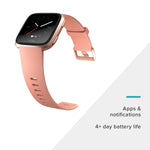 Fitbit Versa Smart Watch, Peach/Rose Gold Aluminium, One Size (S & L Bands Included)