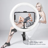 LED Ring Light 10" with Cell Phone Holder, Makeup Ring Light Dimmable 3 Light Modes Temperature 3000K-5000K for Streaming, YouTube Video Shooting, Photography Lighting(Without Stand)