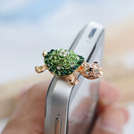 Polytree Cute Crystal Turtle Anti Dust Plug 3.5mm Earphone Jack for iPhone Samsung Galaxy (Green)