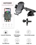 Homder Automatic Clamping Wireless Car Charger Mount, 10W/7.5W Qi Fast Charging Car Phone Holder,Windshield Dashboard Air Vent Compatible with iPhone Xs/Max/X/XR/8/8 Plus,Samsung Note 9/ S9/ S9+/ S8