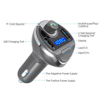 Criacr Bluetooth FM Transmitter for Car, Wireless FM Transmitter Radio Adapter Car Kit, Universal Car Charger with Dual USB Charging Ports, Hands Free Calling for All Smartphones.(Grey)