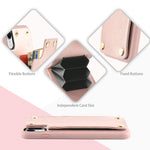 LAMEEKU Wallet Case for Apple iPhone XR, 6.1-Inch, Shockproof Leather Credit Card Holder Slot Money Pocket Cases, Protective Bumper Phone Cover Compatible with iPhone XR 6.1" (2018) Rose Gold