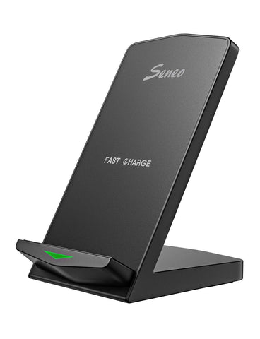 Seneo Wireless Charger WaveStand 153 Qi-Certified 10W Fast Wireless Charger for Galaxy S10/S10+/S9/S8, 7.5W Compatible iPhone Xs/Xs Max/XR/X/8/8+, 5W for Google Pixel 3, LG V30 and More(No AC Adapter)