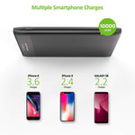 Omars Battery Pack Power Bank 10000mAh USB C Battery Bank Slimline Portable Charger with Dual USB Output Compatible with iPhone Xs/XR/XS Max/X, iPad, Galaxy S9 / Note 9, Huawei Mate 20 Pro