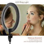 LED Ring Light 10" with Cell Phone Holder, Makeup Ring Light Dimmable 3 Light Modes Temperature 3000K-5000K for Streaming, YouTube Video Shooting, Photography Lighting(Without Stand)