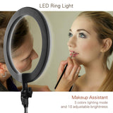 LED Ring Light 10" with Cell Phone Holder, Makeup Ring Light Dimmable 3 Light Modes Temperature 3000K-5000K for Streaming, YouTube Video Shooting, Photography Lighting(Without Stand)