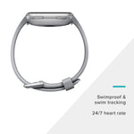 Fitbit Versa Smart Watch, Gray/Silver Aluminium, One Size (S & L Bands Included)