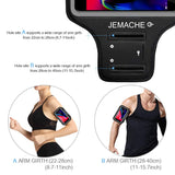 iPhone 7/8 Plus Armband, JEMACHE Gym Running Workout Arm Band Case for iPhone 6/6S/8/7 Plus - Exercise Pouch Phone Holder, Fingerprint Access (Black)