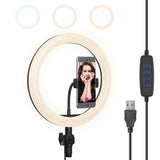 LED Ring Light 10" with Cell Phone Holder, Makeup Ring Light Dimmable 3 Light Modes Temperature 3000K-5000K for Streaming, YouTube Video Shooting, Photography Lighting(Without Stand)