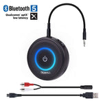 DIGMALL 2 in 1 Latest Bluetooth V5.0 Audio Transmitter Receiver with aptX Low Latency, Wireless 3.5mm AUX Adapter for TV PC Xbox Headphones Speakers Projector CD Player Home Stereo System with RCA