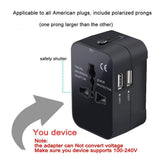 NEWVANGA International Universal All in One Worldwide Travel Adapter Wall Charger AC Power Plug Adapter with Dual USB Charging Ports for USA EU UK AUS European Cell Phone Laptop